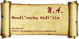 Mosánszky Atália névjegykártya